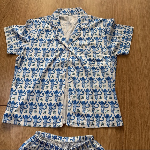 Monkey 🐵 set pajamas top short new size M women Patterned Pajama Set New - Picture 4 of 6